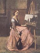 Jean Baptiste Camille  Corot L'atelier (mk11) oil painting artist